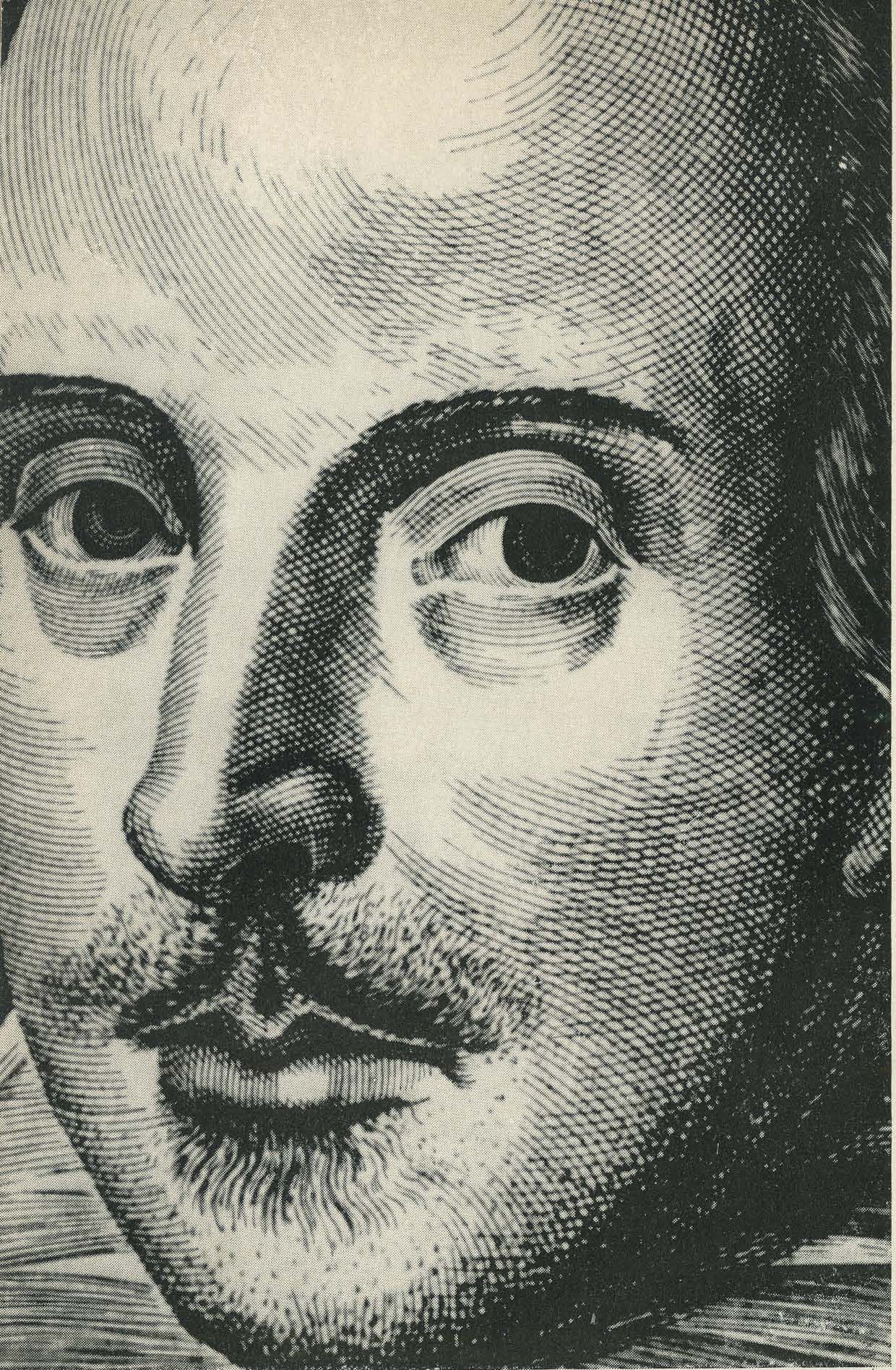 Шекспир. Увеличение с портрета, помещенного на переплете книги