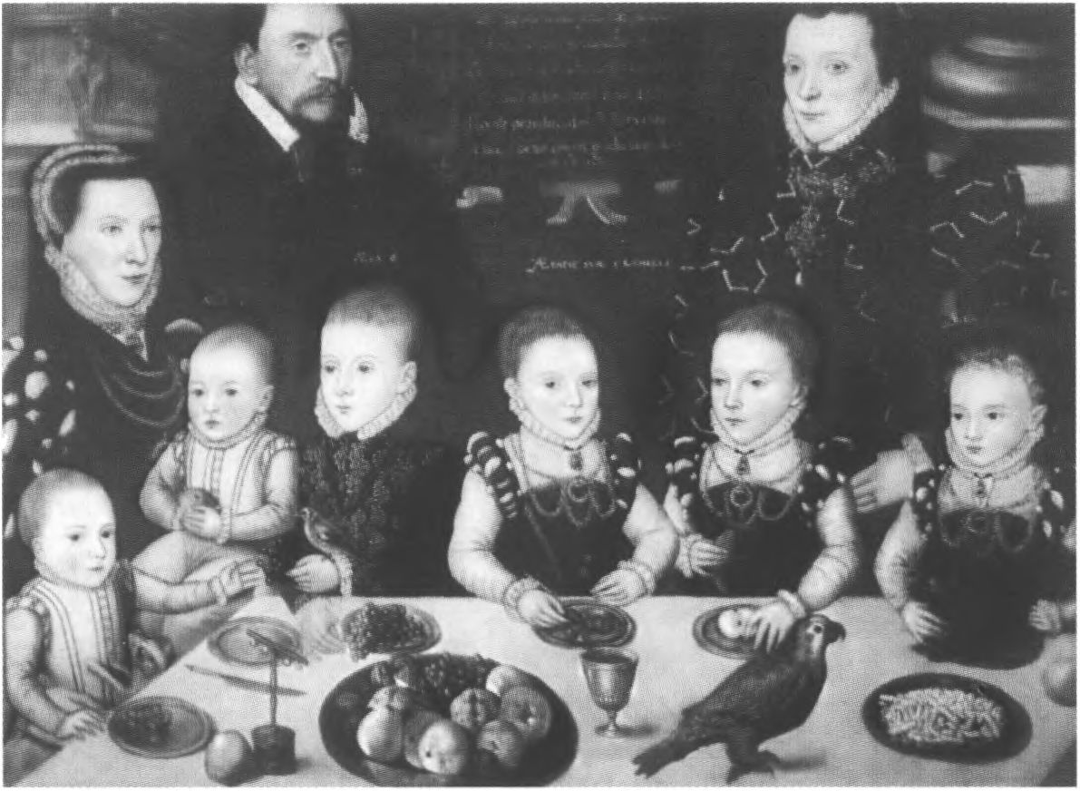 Семейство лорда Кобэма та столом. 1567 г.
