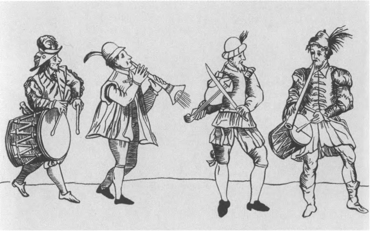 Музыканты, участвующие в спектакле. 1588 г.