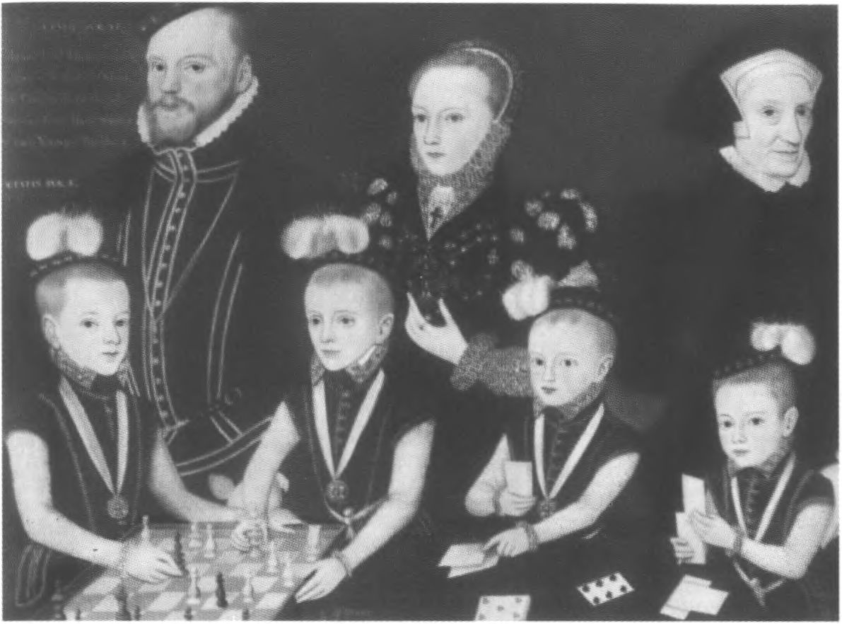 Семейство лорда Виндзора ча игрой в шахматы и карты. Около 1568 г.