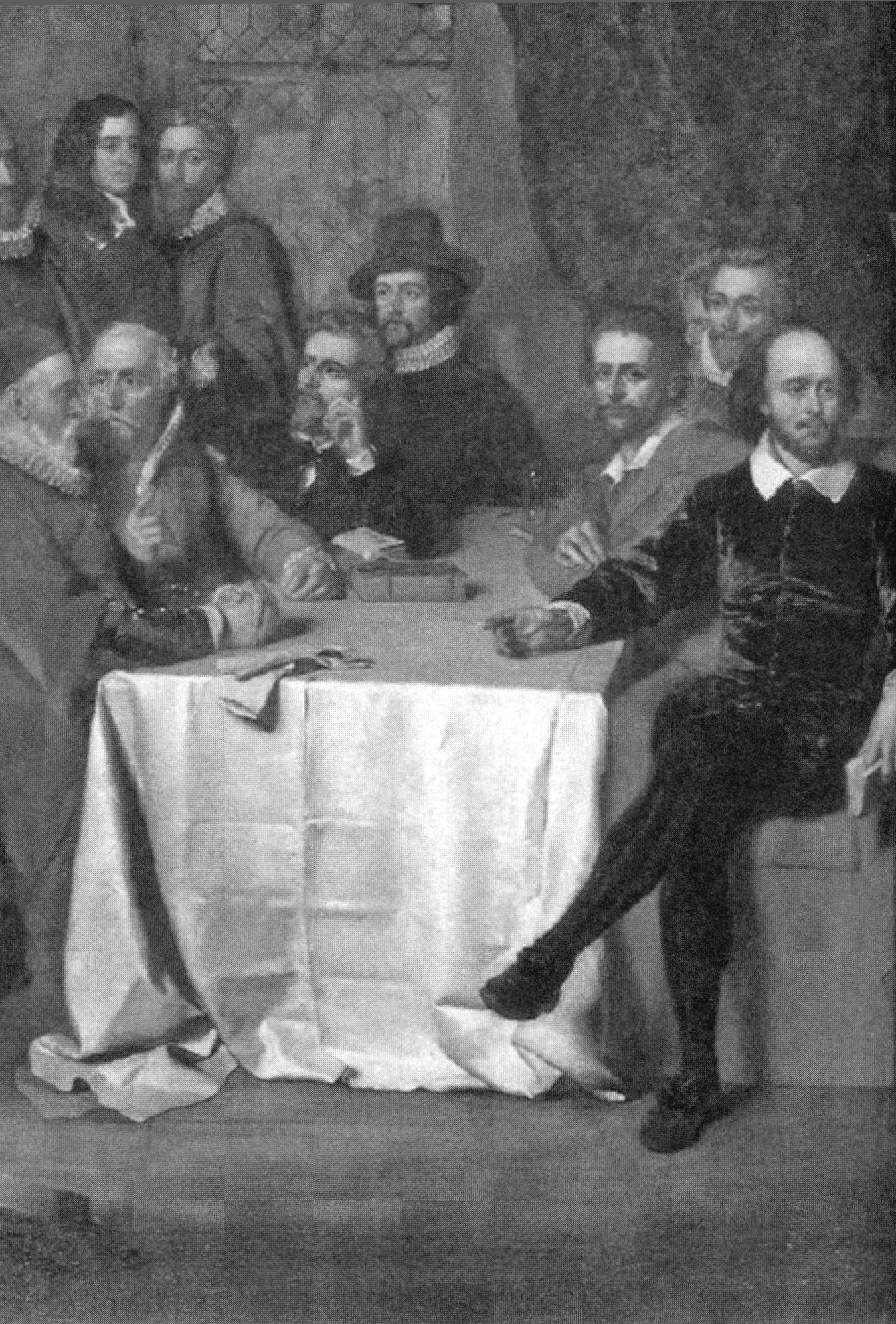 Уильям Шекспир со своими коллегами — драматургами и актерами