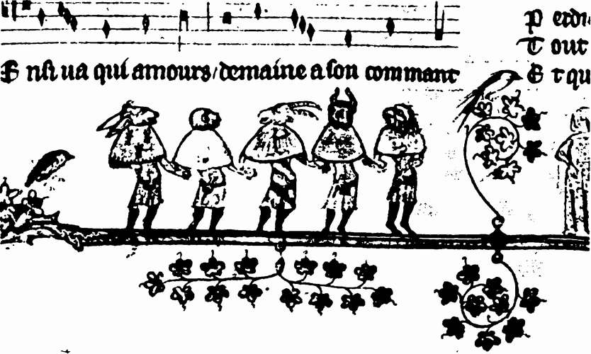 Поскольку средневековые актеры носили маски животных, которые доходили им почти до пояса, они непреднамеренно становились кентаврами наоборот