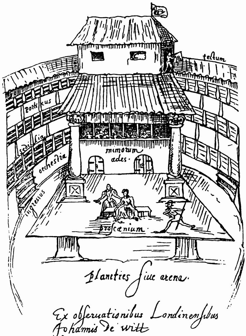 Тщательно обдуманный рисунок интерьера театра «Лебедь» единственный дошедший до нас из елизаветинских времен