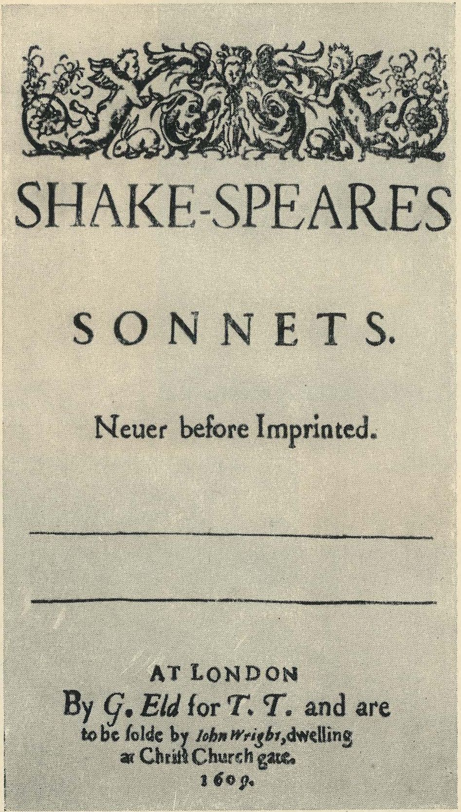 Первое издание «Сонетов» Шекспира. 1609