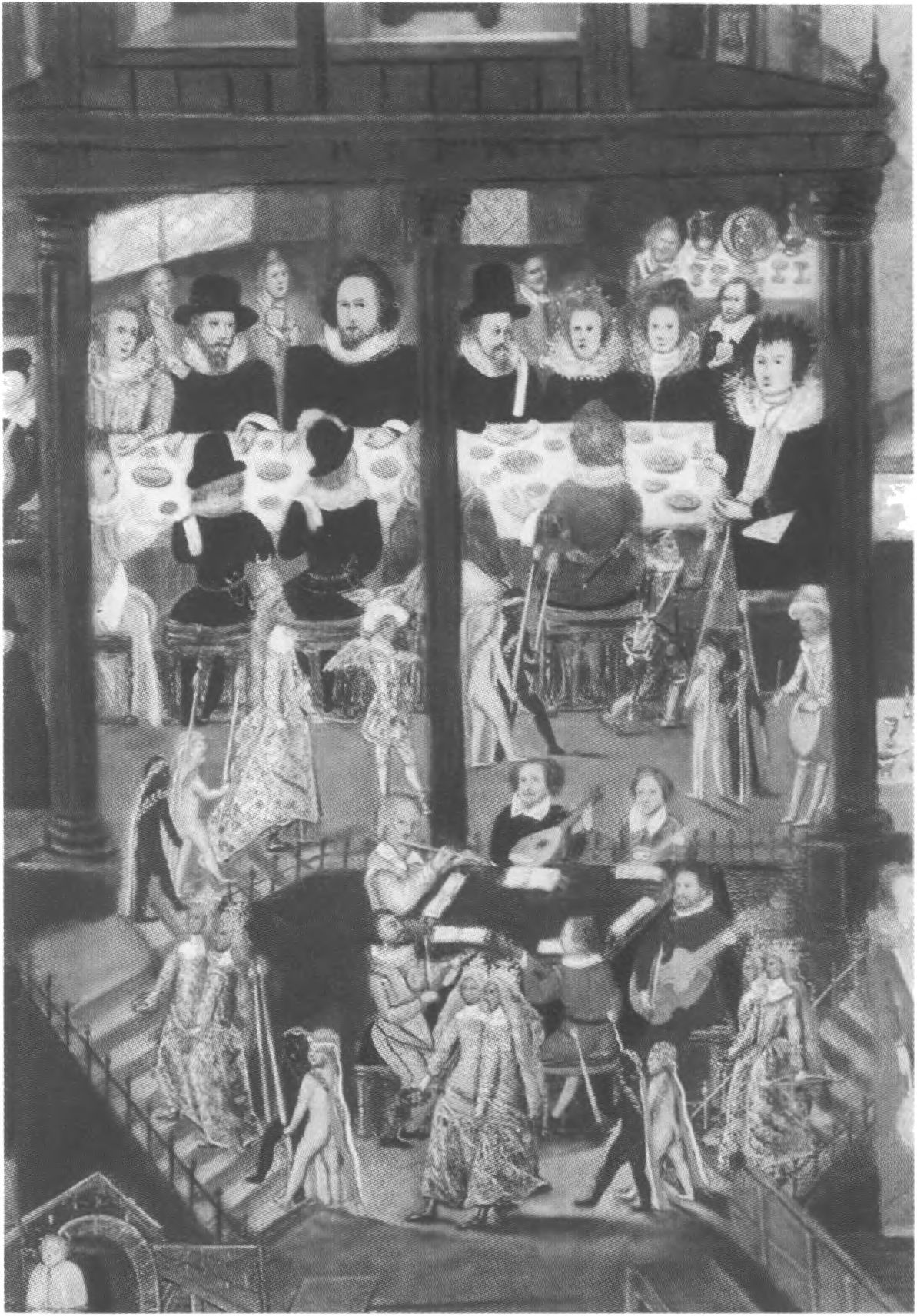 Домашнее театрализованное представление. Картина, воспроизводящая основные вехи жизни английского дипломата Генри Антона. (Фрагмент.) Около 1596 г.