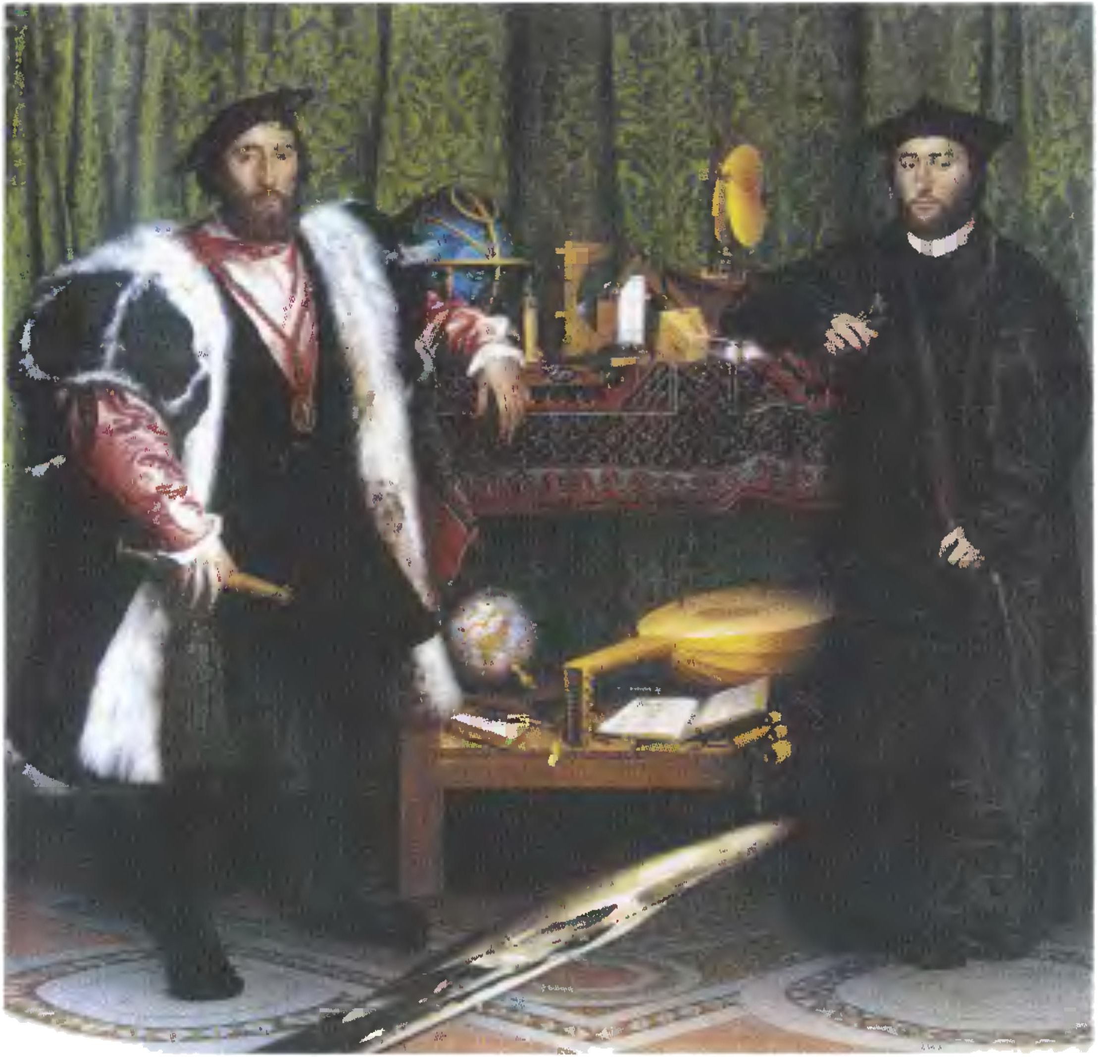 Ганс Гольбейн (1497/8—1543). Жан де Динтевиль и Джордж де Сельв («Послы»). 1533 г. Масло на дубовой доске. 207×209,5 см. Национальная галерея. Лондон