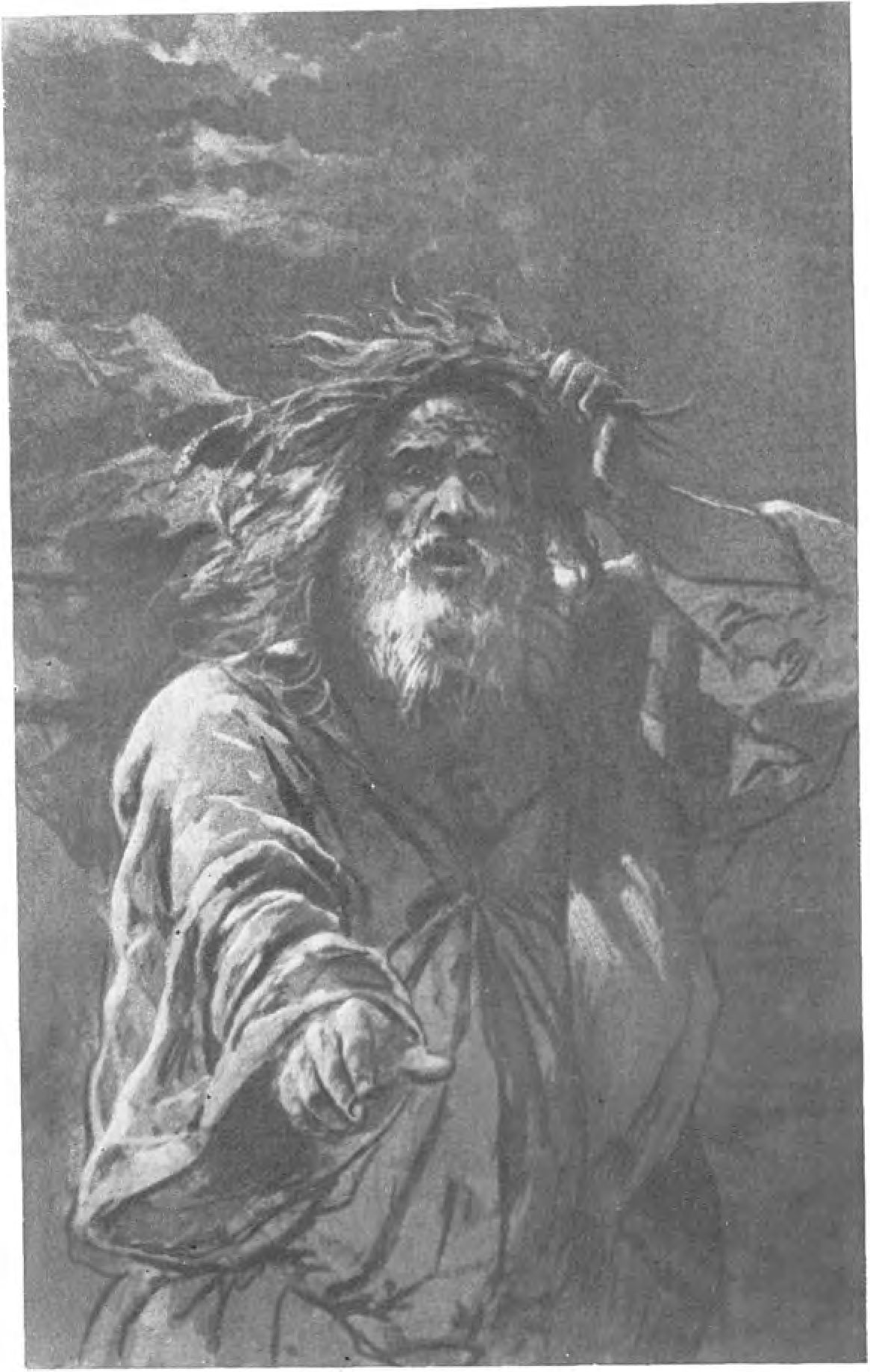 Лир в безумии. Акварель К.Е. Маковского. (1890-е годы)