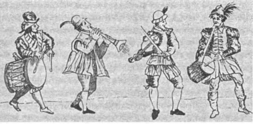 Чтобы поддержать драму, барабаны и медные духовые инструменты, флейты и трубы гремели, звучали, пиликали и гудели, так в елизаветинские времена создавали музыкальное сопровождение и шумовые эффекты